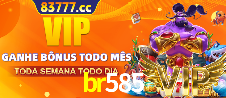 Banner promocional do br585 oferecendo 100% de recompensas adicionais contínuas para quem fizer o login diário (Daily sign-in), com um mascote de coelho.