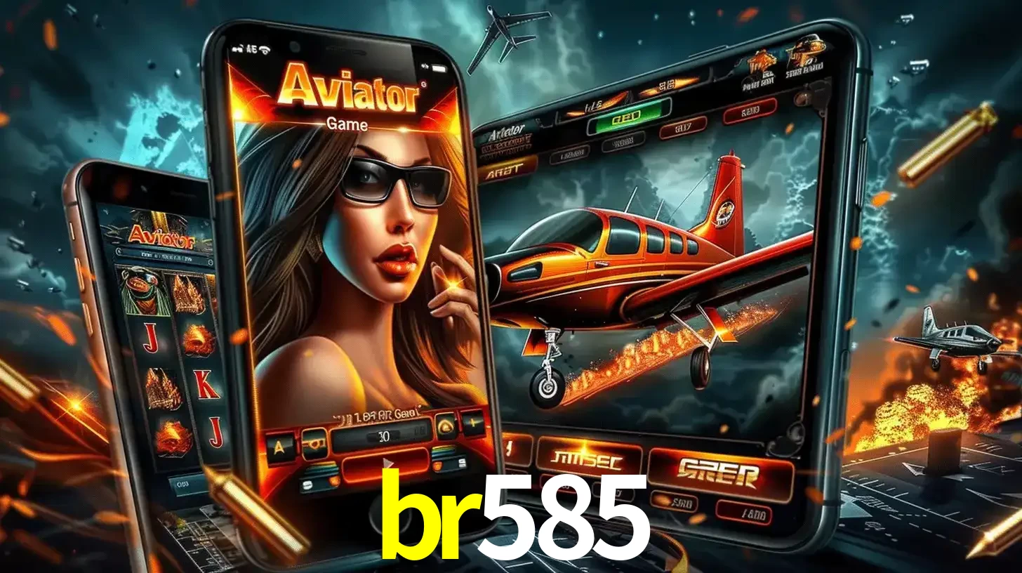 O popular jogo de apostas Aviator exibido em vários celulares e tablets, mostrando a interface emocionante e a ação de voo disponíveis para jogar agora no br585.