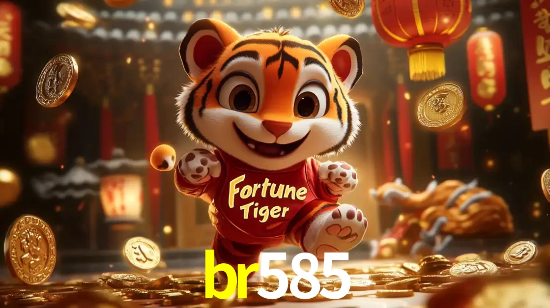 O alegre personagem do Fortune Tiger correndo sobre um caminho de moedas de ouro, simbolizando os grandes prêmios e a diversão do popular jogo de slot do br585.