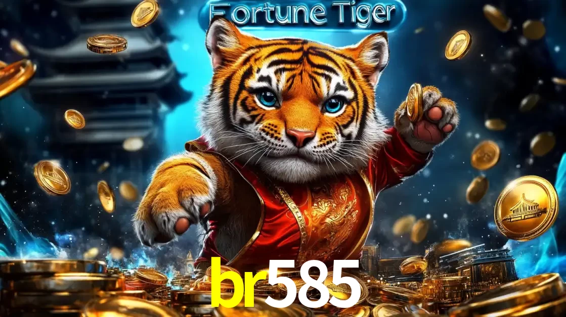 Imagem promocional do jogo de slot Fortune Tiger, com um tigre majestoso em traje tradicional cercado por uma fortuna em moedas de ouro, disponível agora no cassino br585.