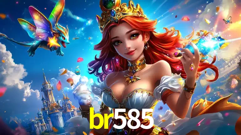 A princesa de um reino de fantasia mágico, com seu pequeno dragão, apresentando um mundo de prêmios encantados nos jogos de caça-níqueis do cassino br585.